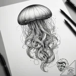 Tattoo sketch jellyfish tattoo, ink illustrat… – tattoo sketch (№1757685163_0, 12.09.2025 13:52) — tattoovalue.net
