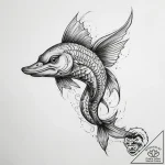Tattoo sketch pike, concept art for tattoo, o… – tattoo sketch (№1757686219_0, 12.09.2025 14:10) — tattoovalue.net