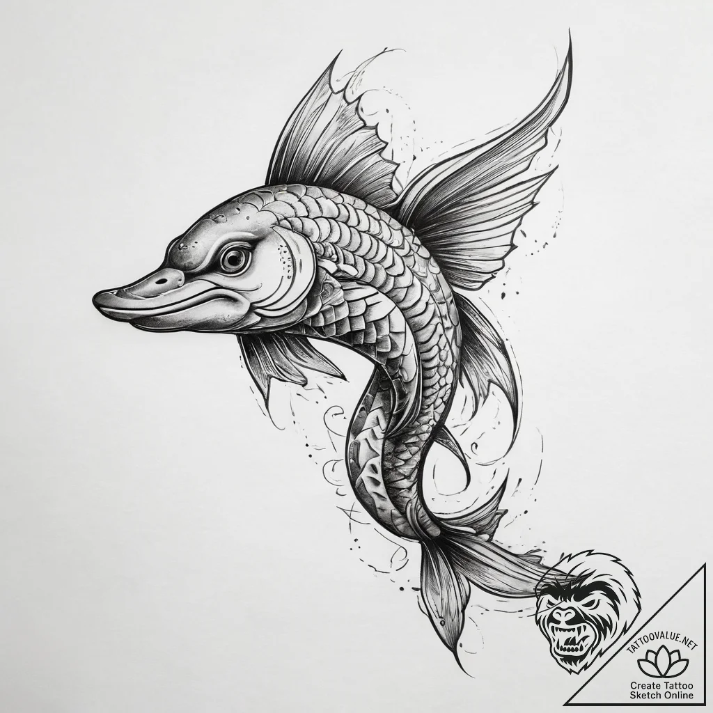 Tattoo sketch pike, concept art for tattoo, o... - tattoo sketch (№1757686219_0, 12.09.2025 14:10) — tattoovalue.net