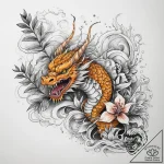 Tattoo sketch turmeric plant, ink illustratio… – tattoo sketch (№1757686804_0, 12.09.2025 14:20) — tattoovalue.net