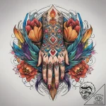 Tattoo sketch hands with a memorial, ink illu… – tattoo sketch (№1757687780_0, 12.09.2025 14:36) — tattoovalue.net