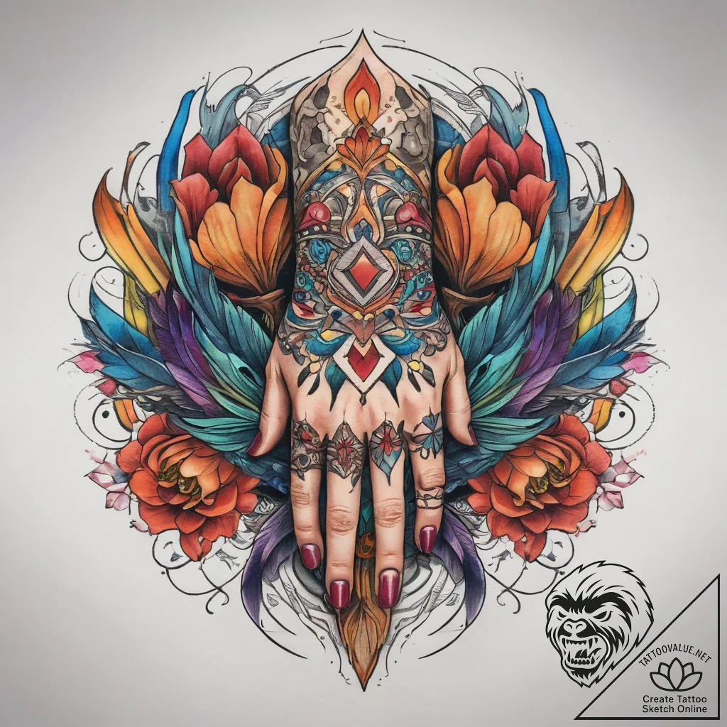 Tattoo sketch hands with a memorial, ink illu... - tattoo sketch (№1757687780_0, 12.09.2025 14:36) — tattoovalue.net