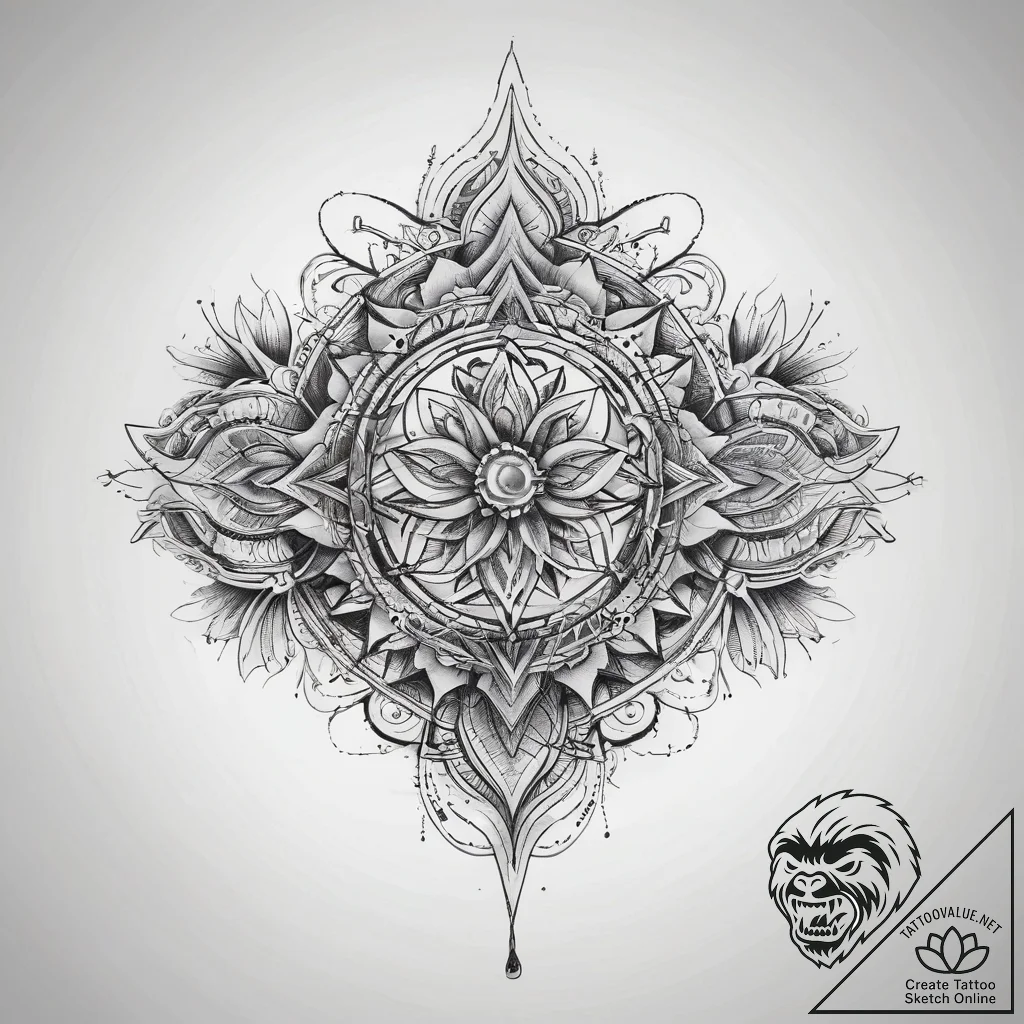Tattoo sketch a symbolic object, concept art... - tattoo sketch (№1757688172_0, 12.09.2025 14:42) — tattoovalue.net