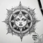 Tattoo sketch cosmic kingdom – tattoo sketch (№1757689145_0, 12.09.2025 14:59) — tattoovalue.net