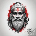 Tattoo sketch hindu sadhu, ink illustration f… – tattoo sketch (№1757689340_0, 12.09.2025 15:02) — tattoovalue.net