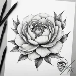 Tattoo sketch peony – tattoo sketch (№1757689926_0, 12.09.2025 15:12) — tattoovalue.net
