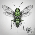 Tattoo sketch european common green grasshopp… – tattoo sketch (№1757690900_0, 12.09.2025 15:28) — tattoovalue.net