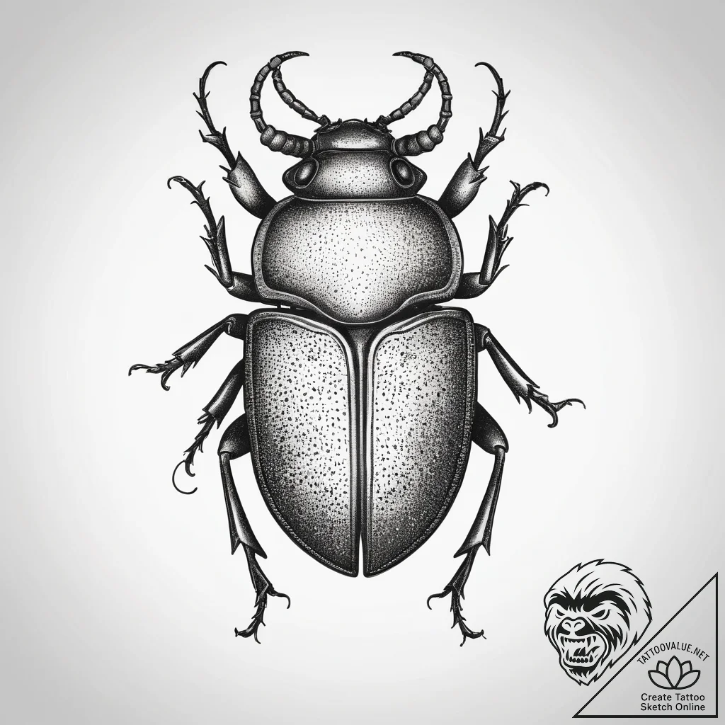 Tattoo sketch beetle, concept art for tattoo,... - tattoo sketch (№1757691096_0, 12.09.2025 15:31) — tattoovalue.net
