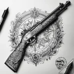 Tattoo sketch hunting a rifle, tattoo line ar… – tattoo sketch (№1757693045_0, 12.09.2025 16:04) — tattoovalue.net