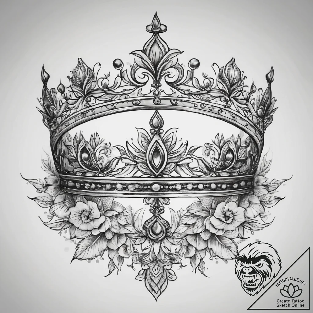 Tattoo sketch tiara, tattoo drawing outline,... - tattoo sketch (№1757694020_0, 12.09.2025 16:20) — tattoovalue.net