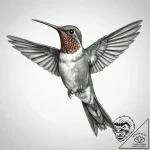 Tattoo sketch buff-bellied hummingbird – tattoo sketch (№1757694216_0, 12.09.2025 16:23) — tattoovalue.net