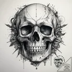 Tattoo sketch абстрактный череп, concept art… – tattoo sketch (№1757694991_0, 12.09.2025 16:36) — tattoovalue.net