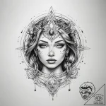 Tattoo sketch cosmic self – tattoo sketch (№1757696354_0, 12.09.2025 16:59) — tattoovalue.net