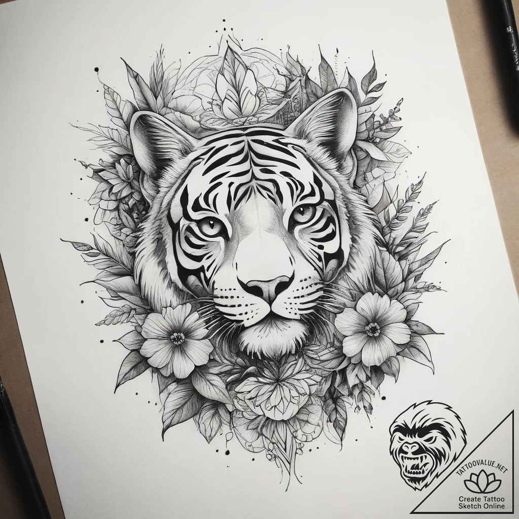 Tattoo sketch nature, tattoo line art, muted... - tattoo sketch (№1757697135_0, 12.09.2025 17:12) — tattoovalue.net