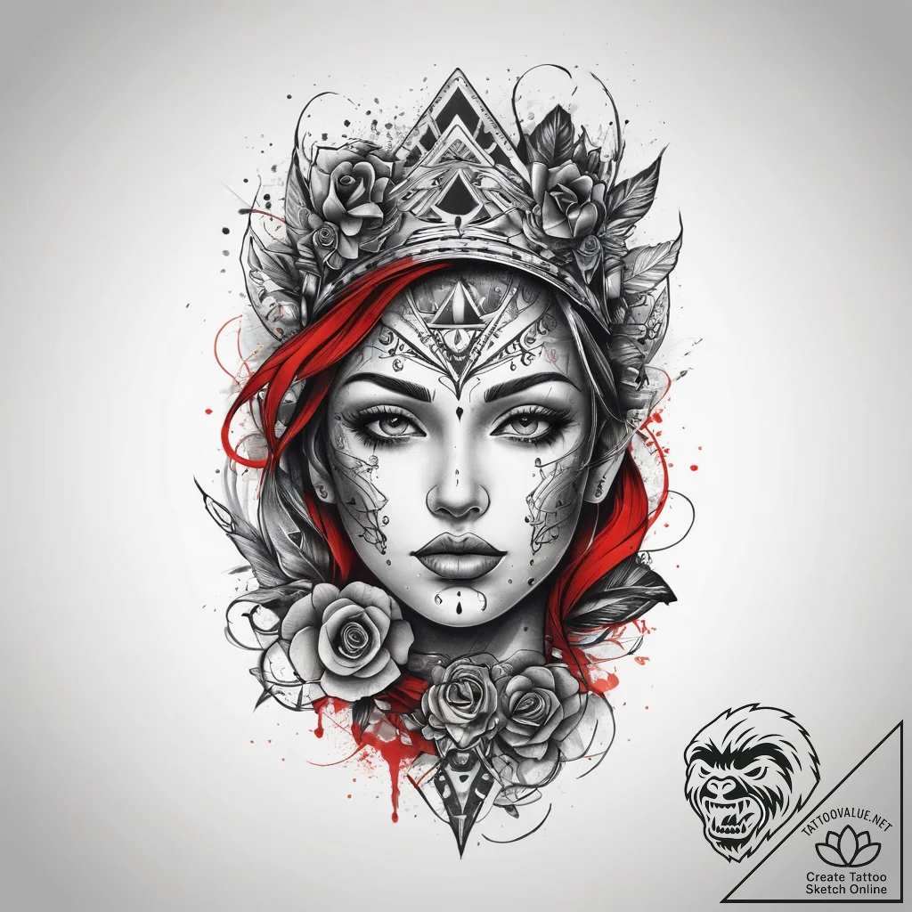 Tattoo sketch banner with a slogan, tattoo fl... - tattoo sketch (№1757698507_0, 12.09.2025 17:35) — tattoovalue.net