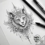 Tattoo sketch mystical scene, concept art for… – tattoo sketch (№1757698702_0, 12.09.2025 17:38) — tattoovalue.net
