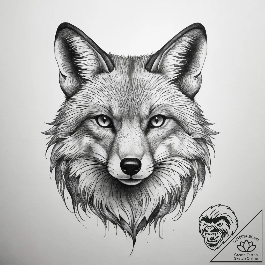 Tattoo sketch fox, artistic tattoo sketch, on... - tattoo sketch (№1757699489_0, 12.09.2025 17:51) — tattoovalue.net