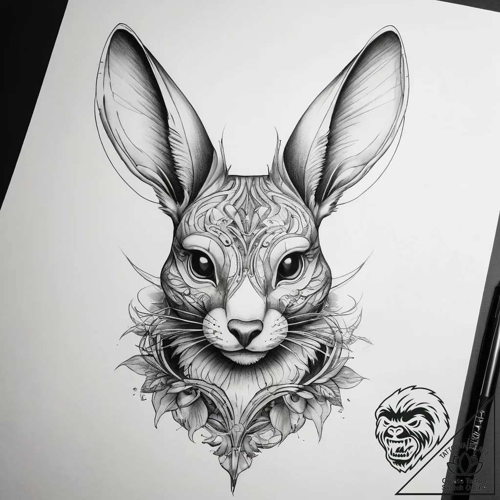 Tattoo sketch bilby, tattoo line art, clean l... - tattoo sketch (№1757700270_0, 12.09.2025 18:04) — tattoovalue.net