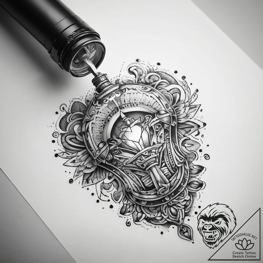 Tattoo sketch lamp on a table, tattoo sketch... - tattoo sketch (№1757701449_0, 12.09.2025 18:24) — tattoovalue.net