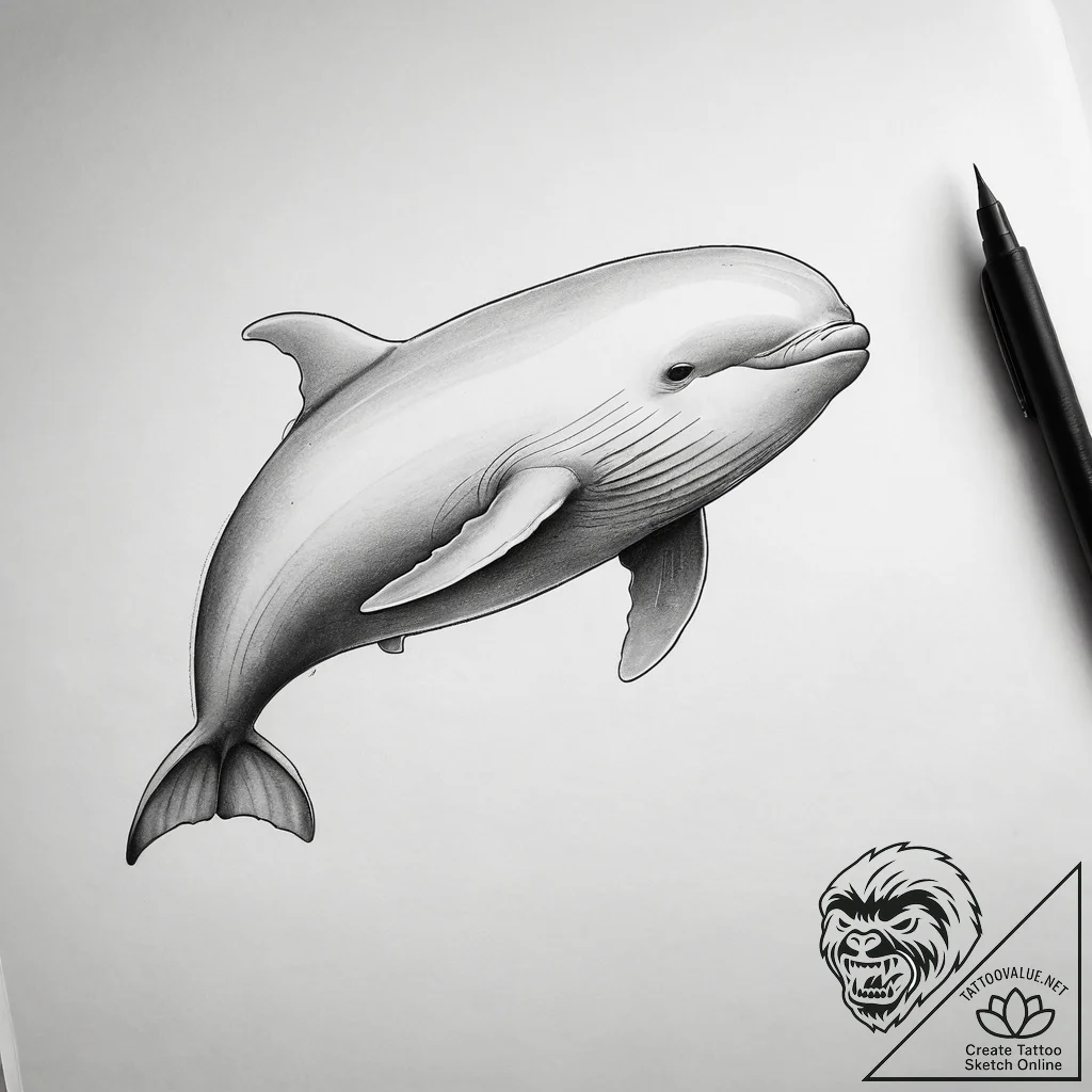 Tattoo sketch beluga whale, tattoo drawing ou... - tattoo sketch (№1757701644_0, 12.09.2025 18:27) — tattoovalue.net