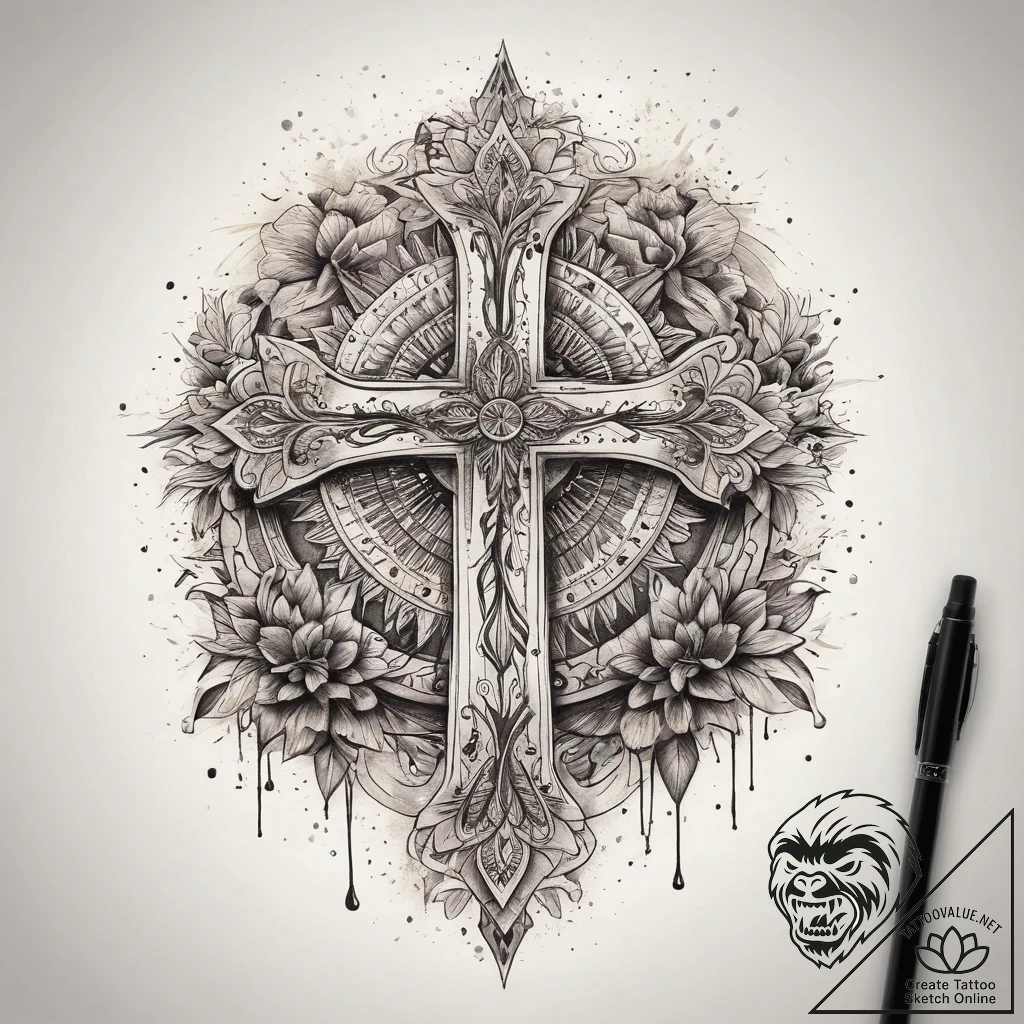 Tattoo sketch painting easel and canvas, tatt... - tattoo sketch (№1757702431_0, 12.09.2025 18:40) — tattoovalue.net