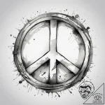 Tattoo sketch peace symbol in a circle, tatto… – tattoo sketch (№1757703027_0, 12.09.2025 18:50) — tattoovalue.net