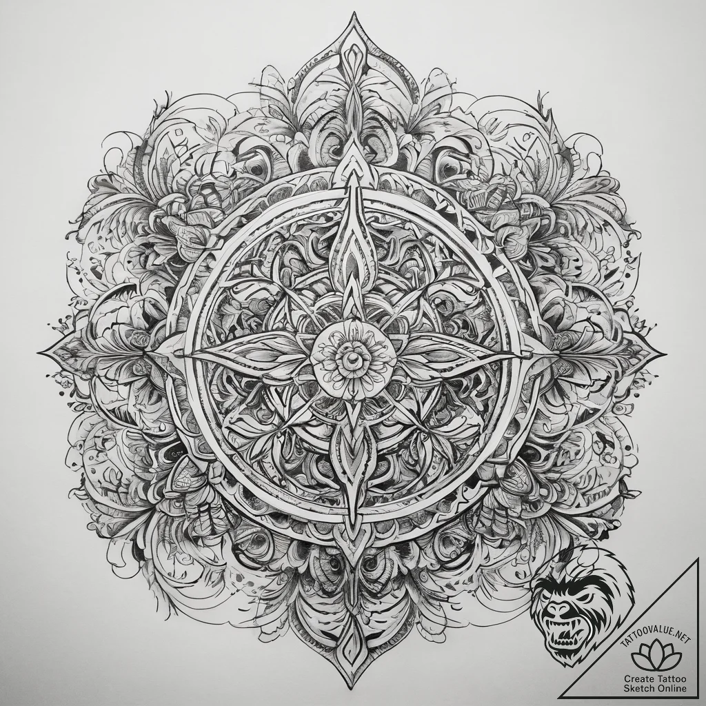 Tattoo sketch blessed self, tattoo flash shee... - tattoo sketch (№1757703417_0, 12.09.2025 18:56) — tattoovalue.net