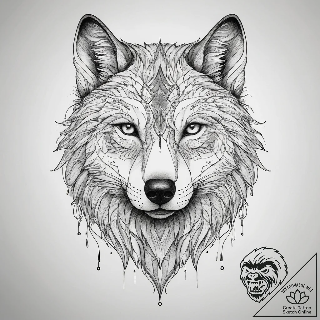 Tattoo sketch абстрактный волк, tattoo line a... - tattoo sketch (№1757704207_0, 12.09.2025 19:10) — tattoovalue.net