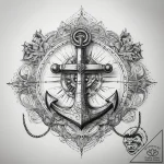 Tattoo sketch boating an anchor with a compas… – tattoo sketch (№1757704987_0, 12.09.2025 19:23) — tattoovalue.net