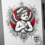 Tattoo sketch cherub angel, tattoo sketch des… – tattoo sketch (№1757705397_0, 12.09.2025 19:29) — tattoovalue.net