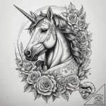 Tattoo sketch soldier with a unicorn, artisti… – tattoo sketch (№1757705593_0, 12.09.2025 19:33) — tattoovalue.net