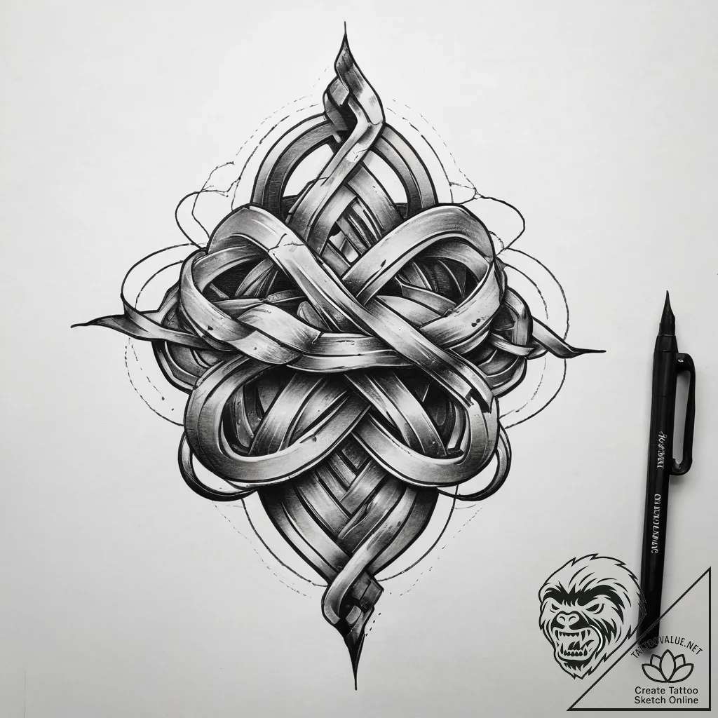 Tattoo sketch knot, tattoo sketch design, bla... - tattoo sketch (№1757706180_0, 12.09.2025 19:43) — tattoovalue.net