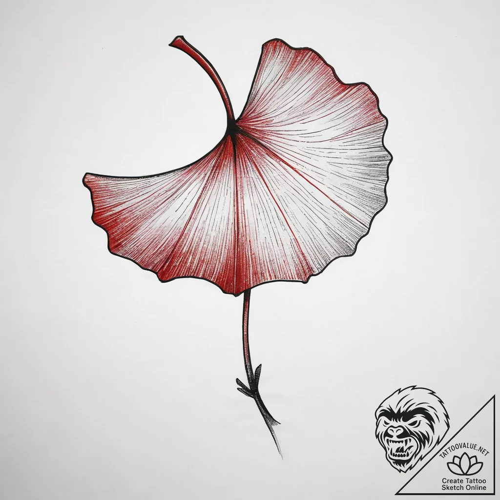 Tattoo sketch ginkgo leaf, tattoo drawing out... - tattoo sketch (№1757706375_0, 12.09.2025 19:46) — tattoovalue.net