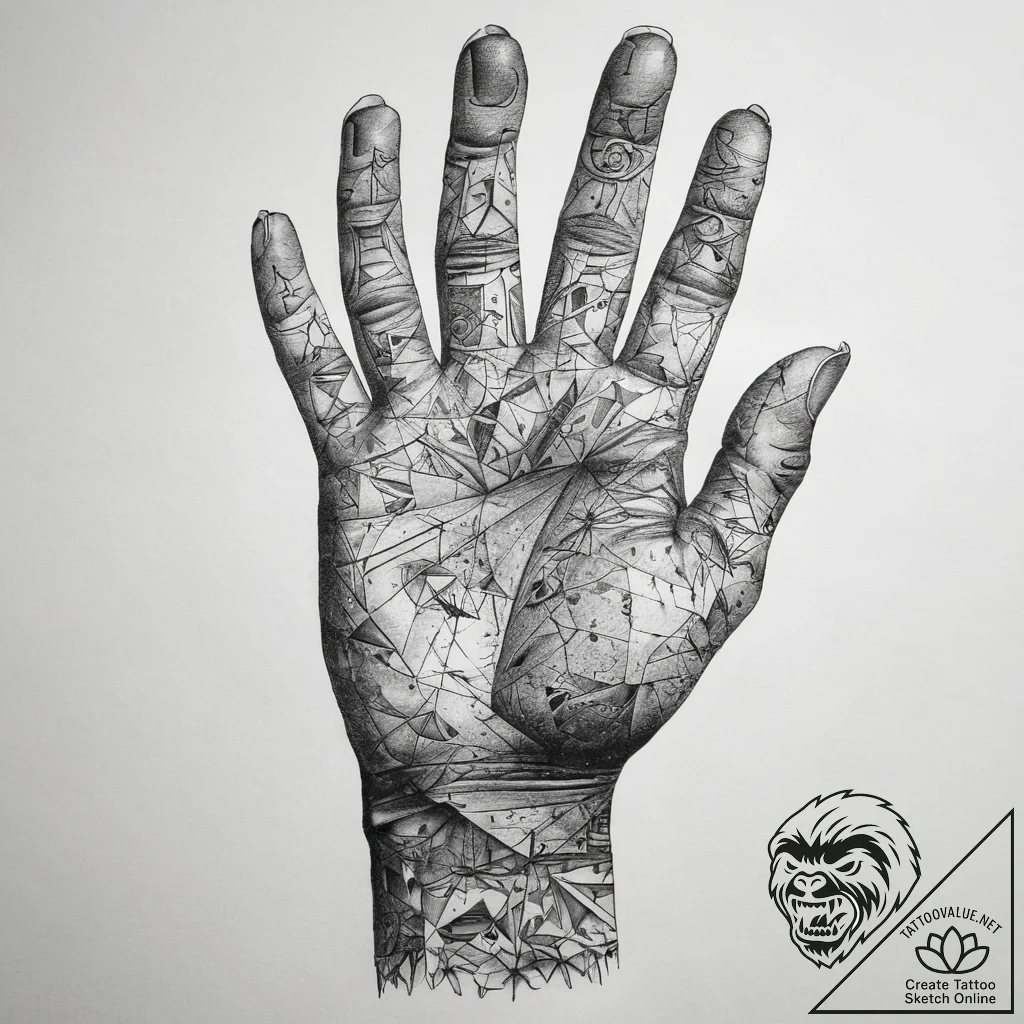 Tattoo sketch hands with a letter, tattoo ske... - tattoo sketch (№1757706571_0, 12.09.2025 19:49) — tattoovalue.net