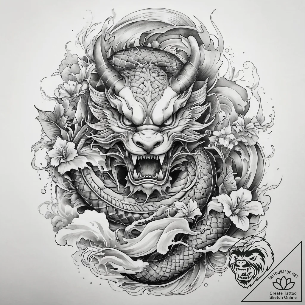 Tattoo sketch mythological scene, tattoo draw... - tattoo sketch (№1757706767_0, 12.09.2025 19:52) — tattoovalue.net