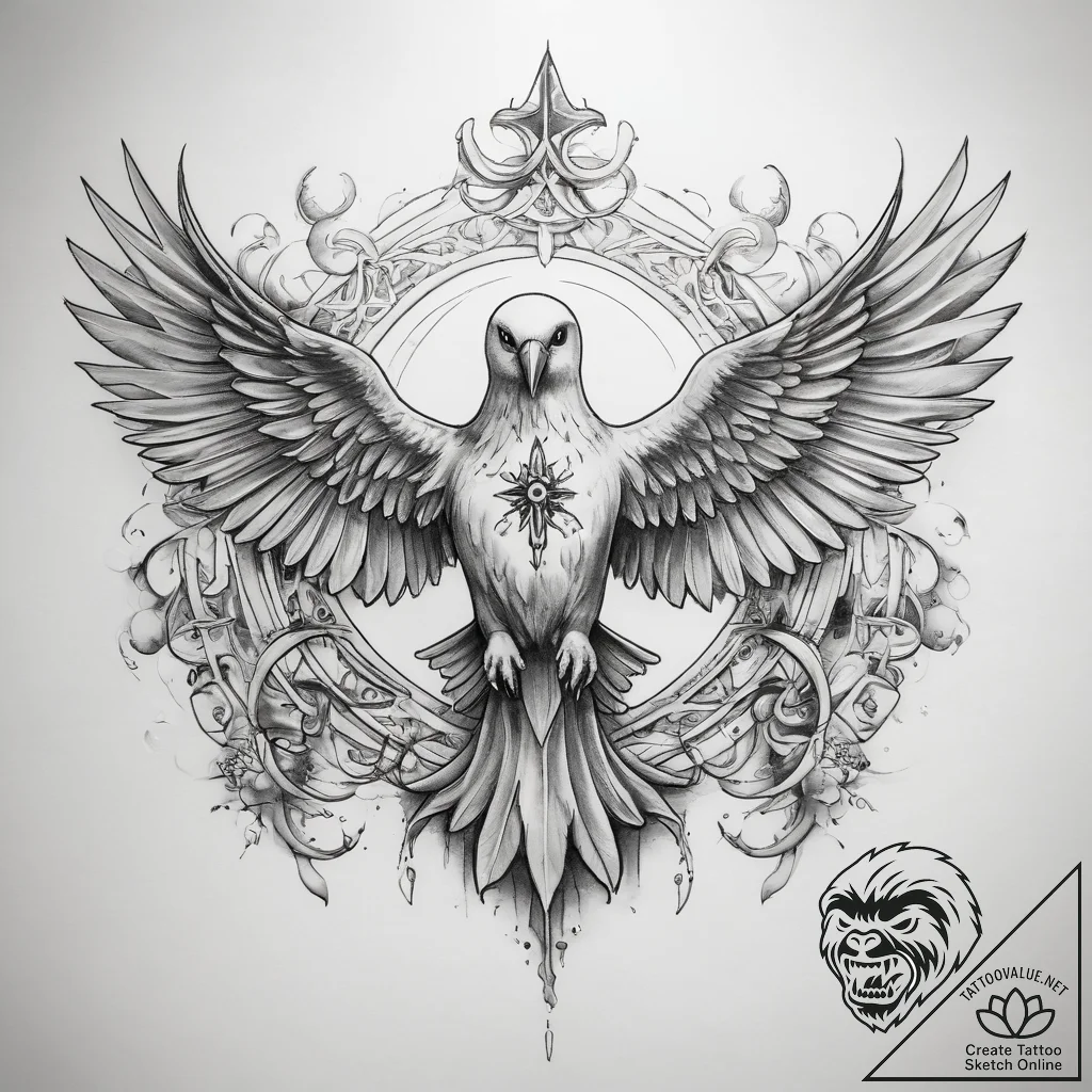 Tattoo sketch holy ghost - tattoo sketch (№1757707556_0, 12.09.2025 20:05) — tattoovalue.net