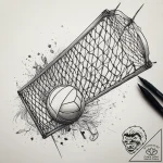 Tattoo sketch volleyball volleyball and a net… – tattoo sketch (№1757708142_0, 12.09.2025 20:15) — tattoovalue.net