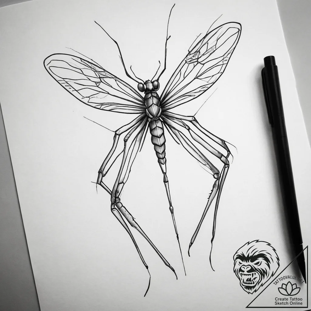 Tattoo sketch daddy long-legs, tattoo line ar... - tattoo sketch (№1757708747_0, 12.09.2025 20:25) — tattoovalue.net
