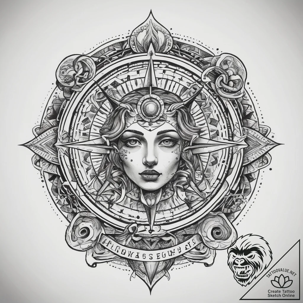 Tattoo sketch cosmic lore, ink illustration f... - tattoo sketch (№1757708949_0, 12.09.2025 20:29) — tattoovalue.net
