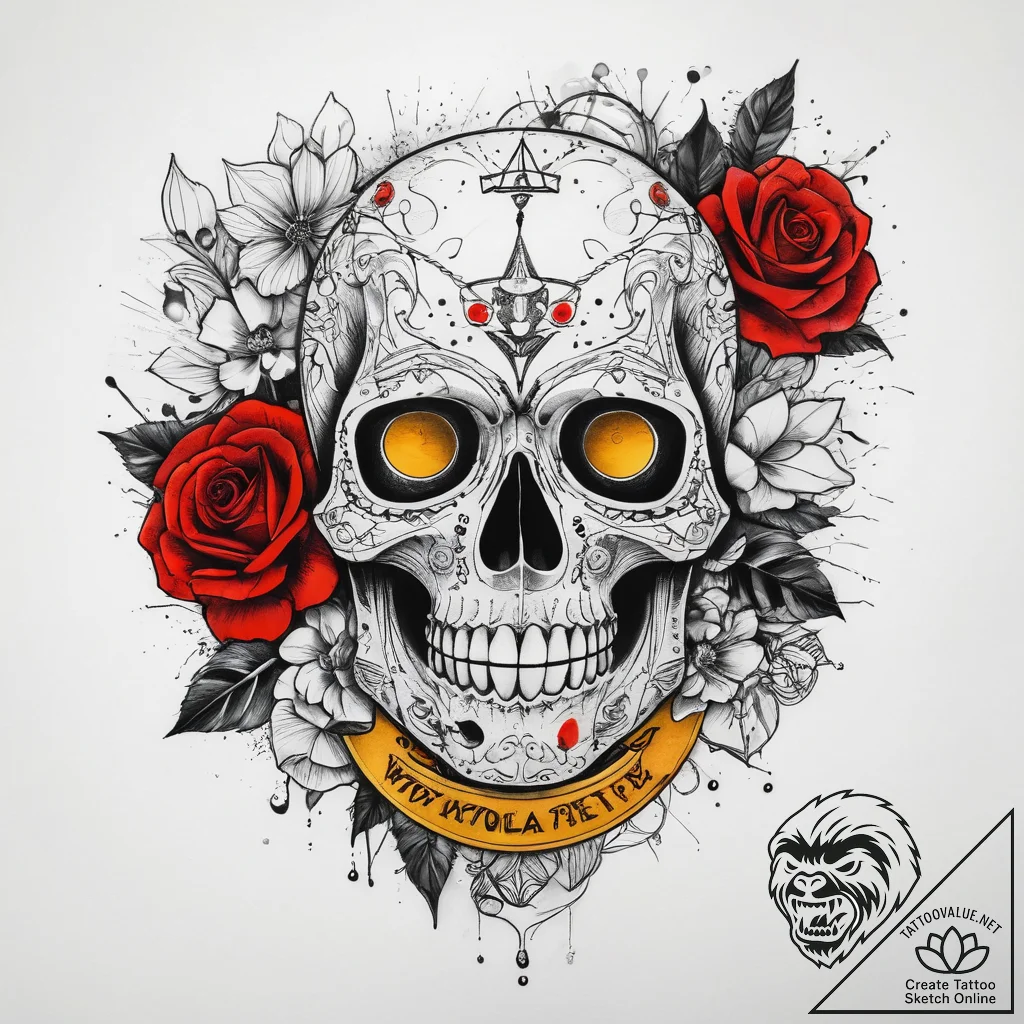 Tattoo sketch yellow, tattoo sketch design, b... - tattoo sketch (№1757710122_0, 12.09.2025 20:48) — tattoovalue.net