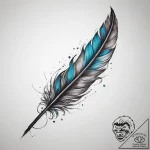 Tattoo sketch ansuz rune with a raven feather… – tattoo sketch (№1757710516_0, 12.09.2025 20:55) — tattoovalue.net