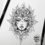 Tattoo sketch spiritual character, tattoo lin… – tattoo sketch (№1757711688_0, 12.09.2025 21:14) — tattoovalue.net