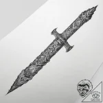 Tattoo sketch weapon, ink illustration for ta… – tattoo sketch (№1757712080_0, 12.09.2025 21:21) — tattoovalue.net