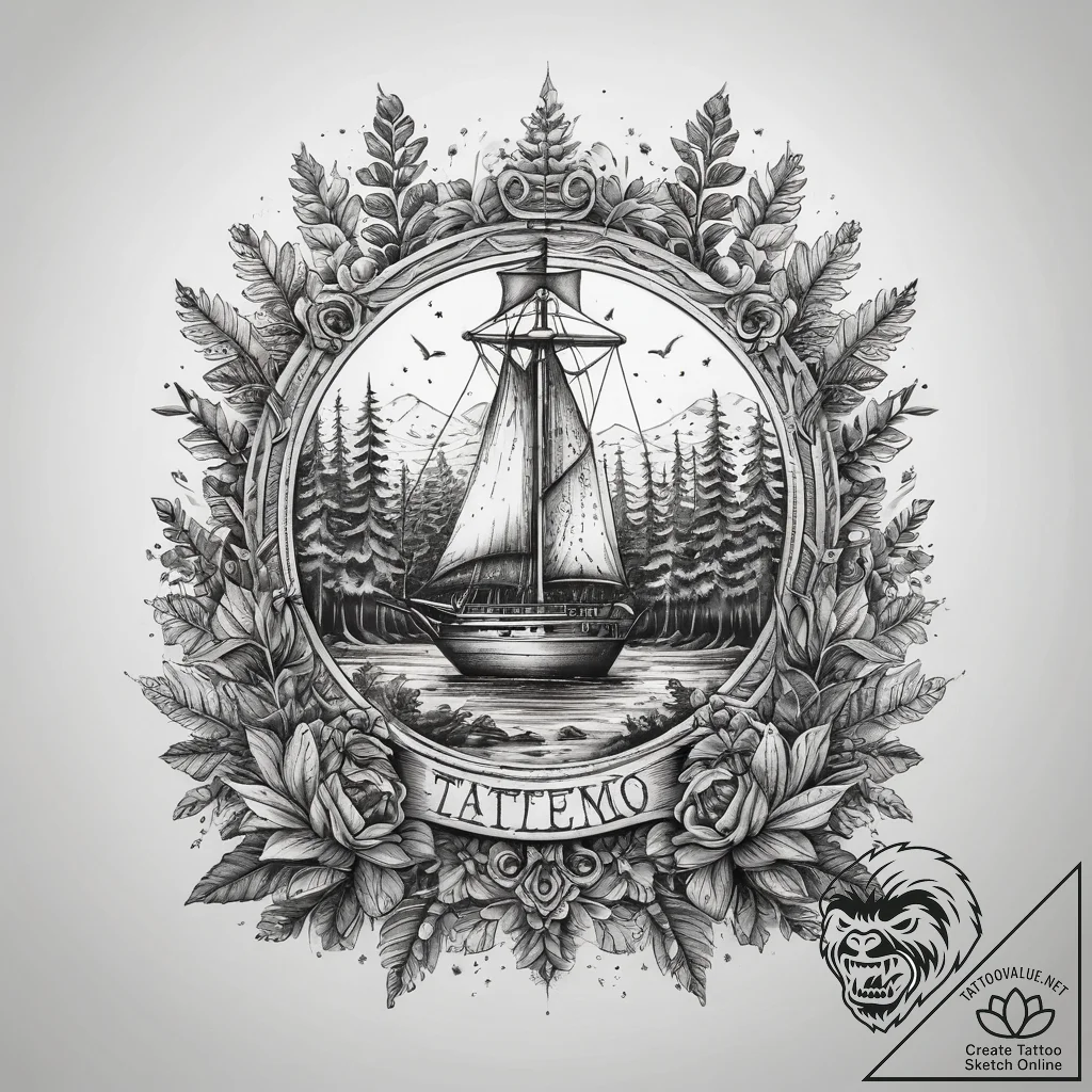 Tattoo sketch forest, tattoo line art, old sc... - tattoo sketch (№1757712281_0, 12.09.2025 21:24) — tattoovalue.net