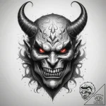 Tattoo sketch demon, ink illustration for tat… – tattoo sketch (№1757712475_0, 12.09.2025 21:27) — tattoovalue.net