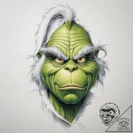 Tattoo sketch the grinch with a tail – tattoo sketch (№1757713468_0, 12.09.2025 21:44) — tattoovalue.net