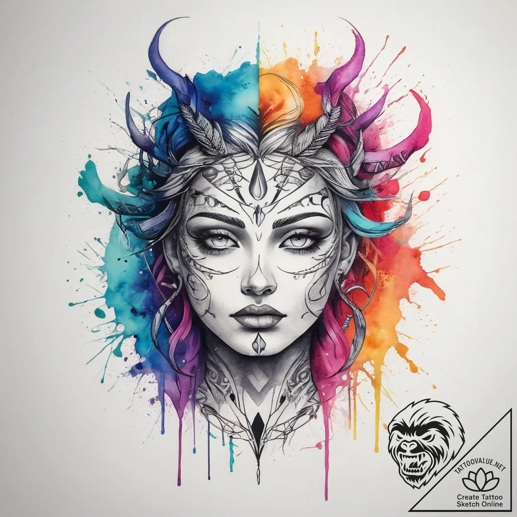 Tattoo sketch spiritual friend, tattoo line a... - tattoo sketch (№1757713864_0, 12.09.2025 21:51) — tattoovalue.net