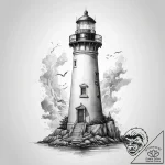 Tattoo sketch lighthouse – tattoo sketch (№1757714256_0, 12.09.2025 21:57) — tattoovalue.net