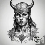 Tattoo sketch soldier with a demon, artistic… – tattoo sketch (№1757714643_0, 12.09.2025 22:04) — tattoovalue.net