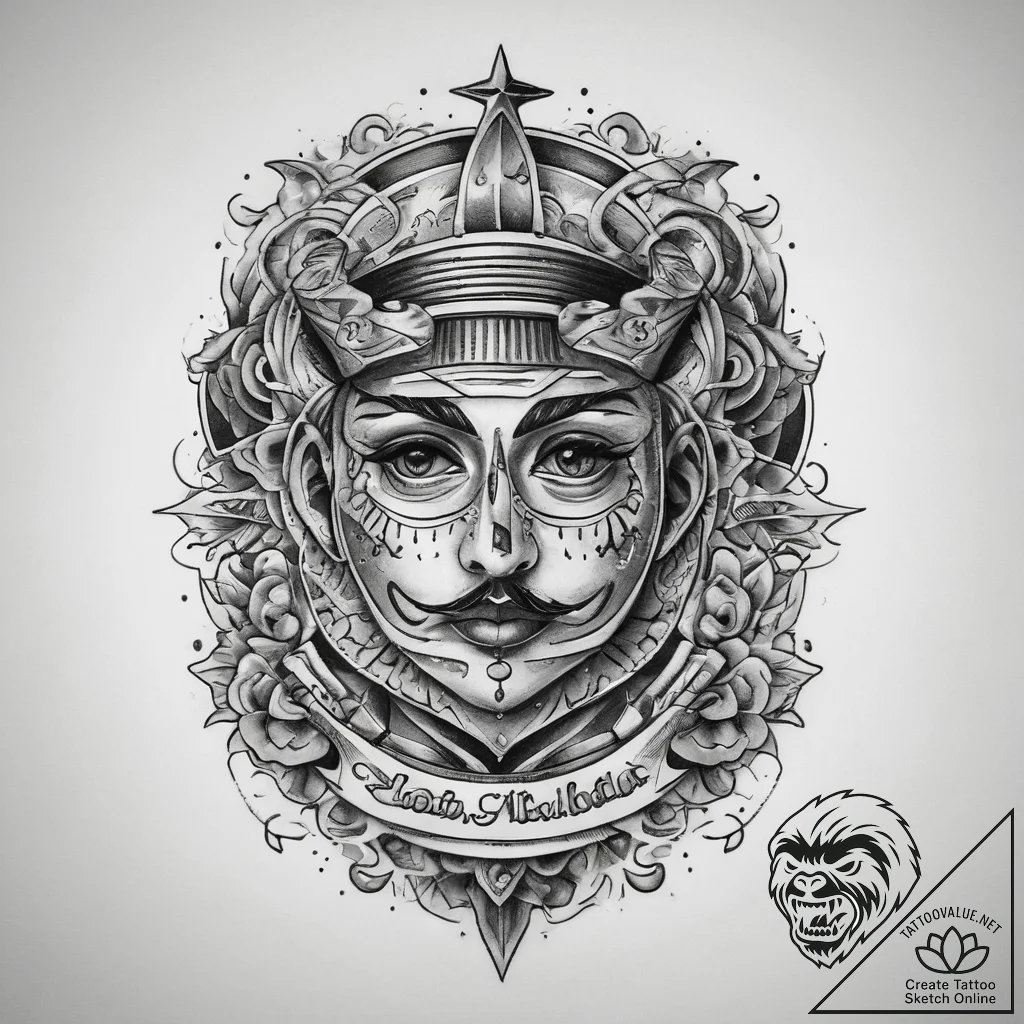 Tattoo sketch reflection, tattoo line art, ol... - tattoo sketch (№1757716435_0, 12.09.2025 22:33) — tattoovalue.net